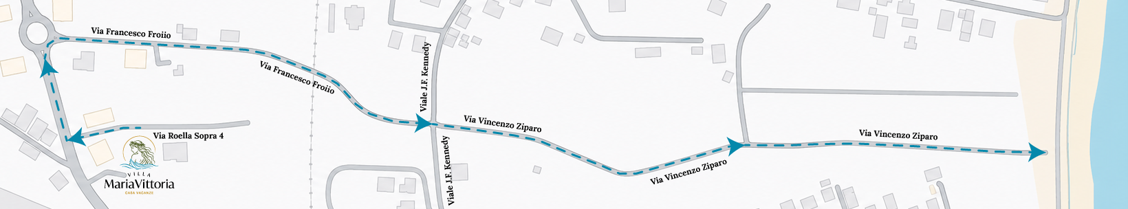 Percorso pedonale diretto da Villa Maria Vittoria alla spiaggia di Davoli Marina
